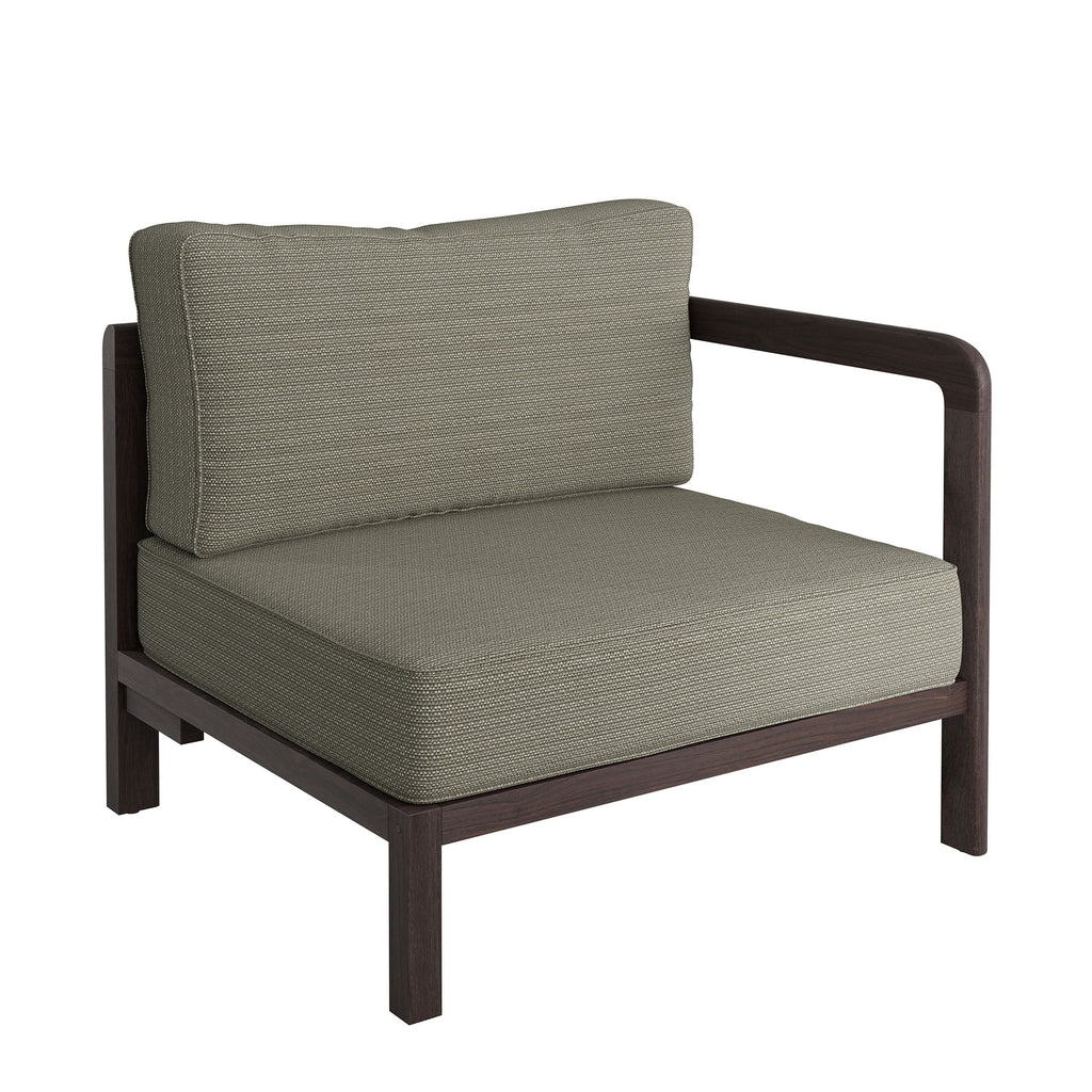 Kona L-Shaped Outdoor Patio Teak Wood Modular Sofa by Modway