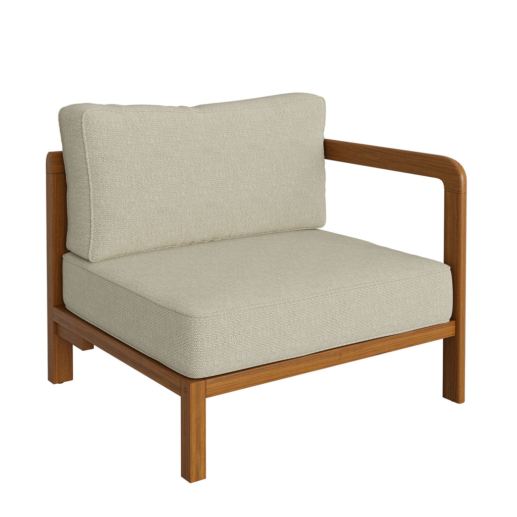 Kona L-Shaped Outdoor Patio Teak Wood Modular Sofa by Modway