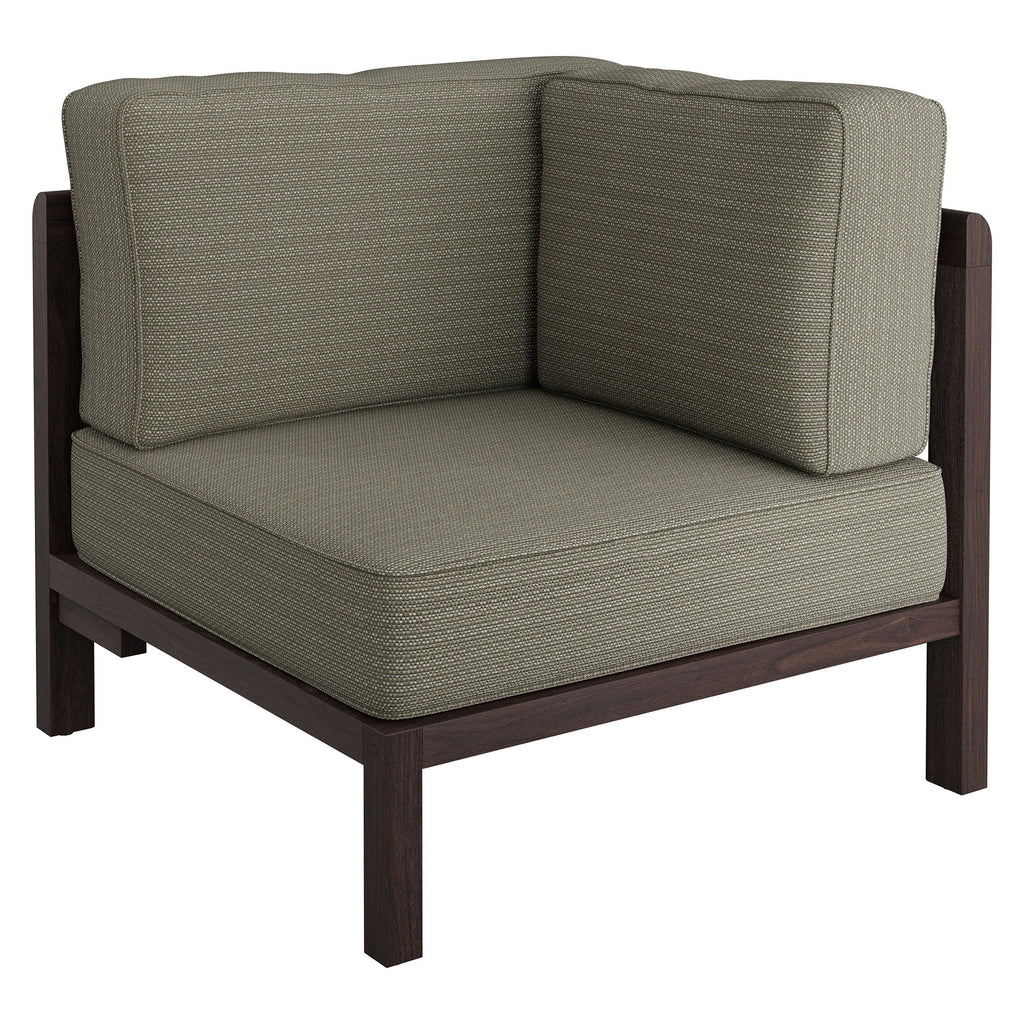 Kona L-Shaped Outdoor Patio Teak Wood Modular Sofa by Modway