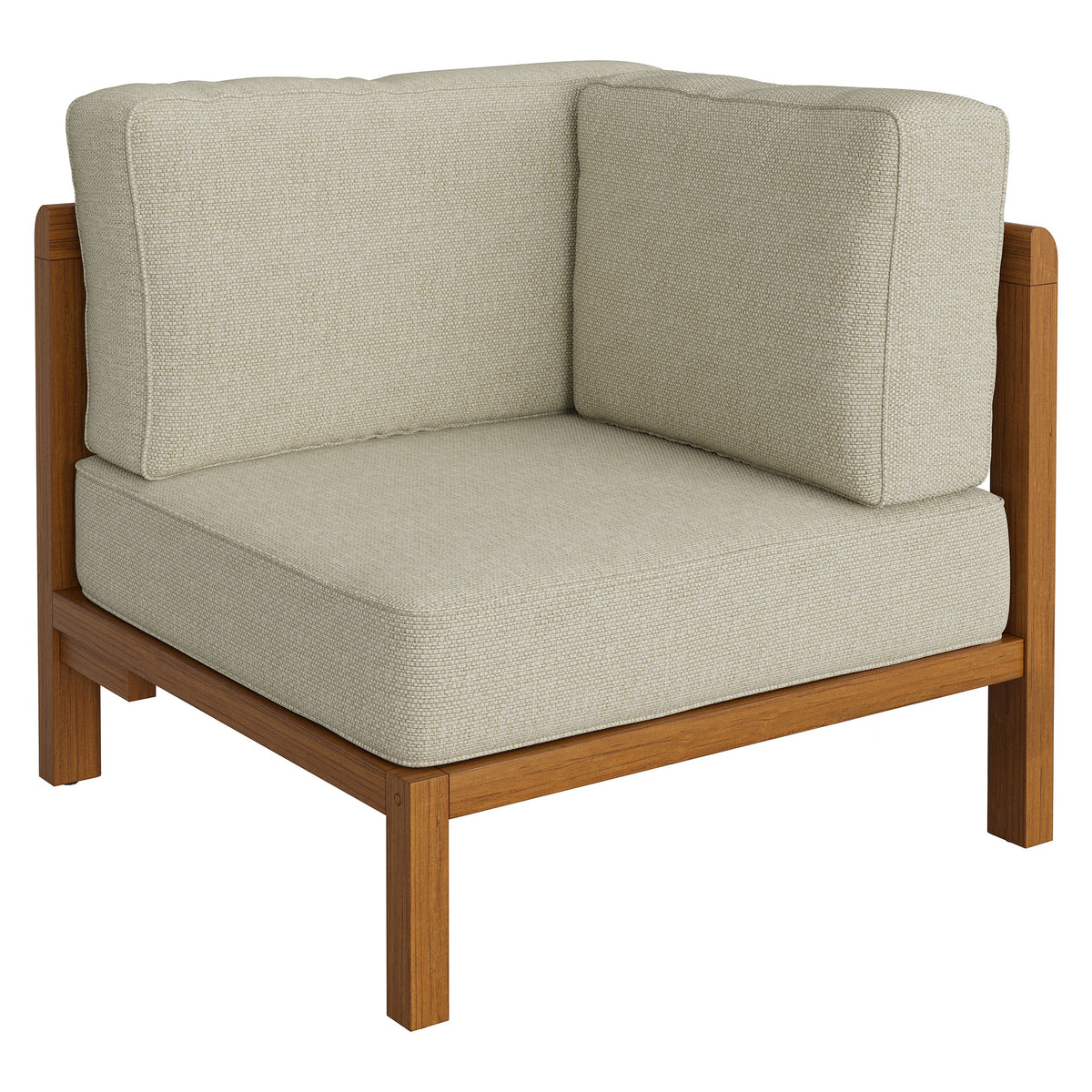 Kona L-Shaped Outdoor Patio Teak Wood Modular Sofa by Modway
