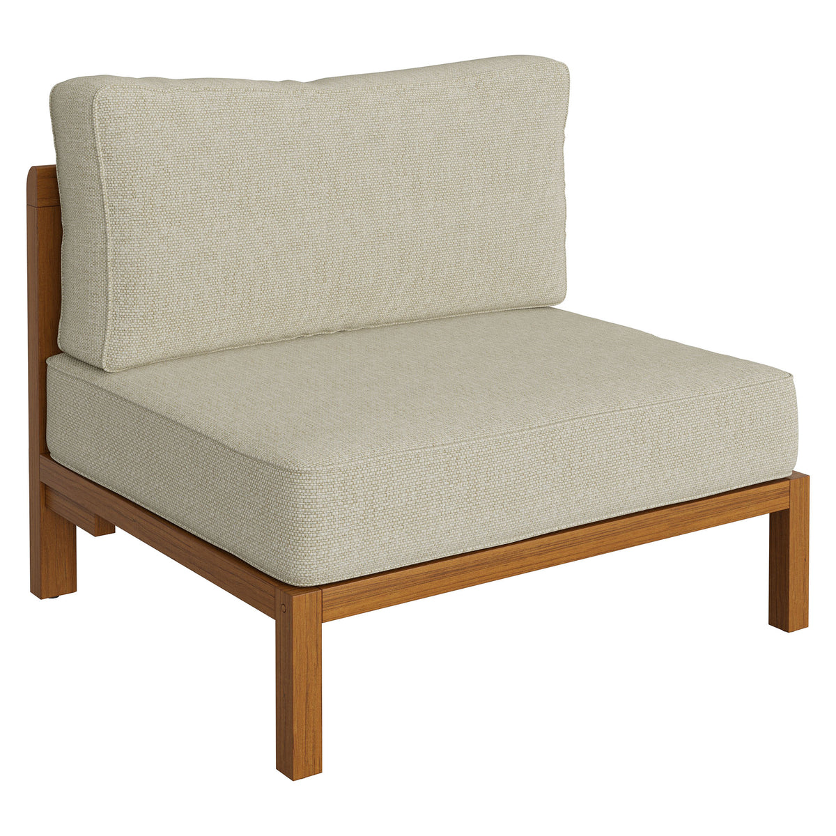 Kona L-Shaped Outdoor Patio Teak Wood Modular Sofa by Modway