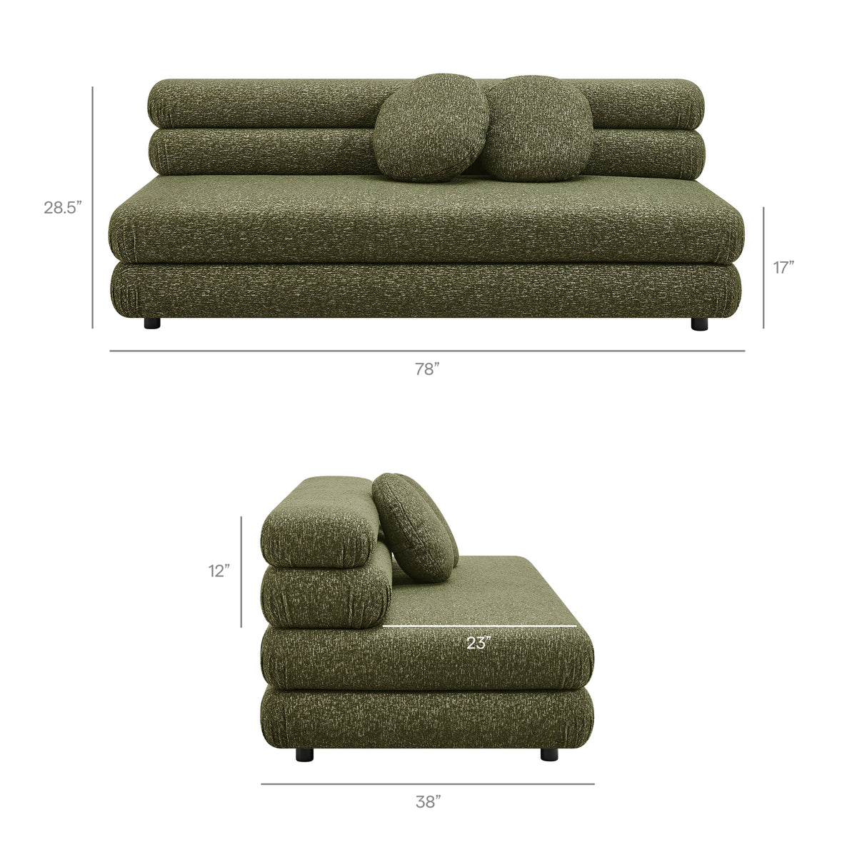 Jubilee Upholstered Modular Armless Loveseat by Modway