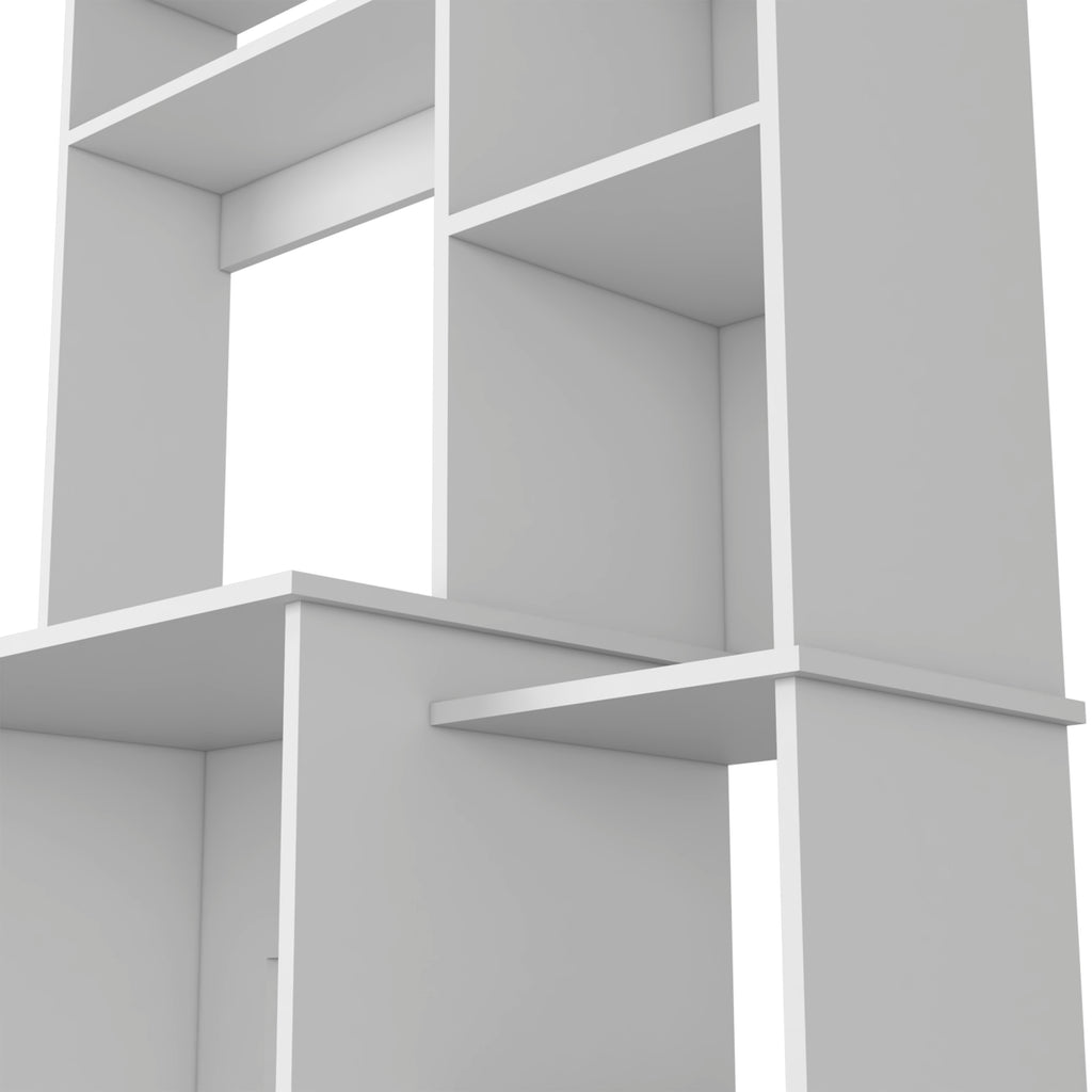 Versalles Writing Desk, Two Superior Shelves, Five Cubbies - White
