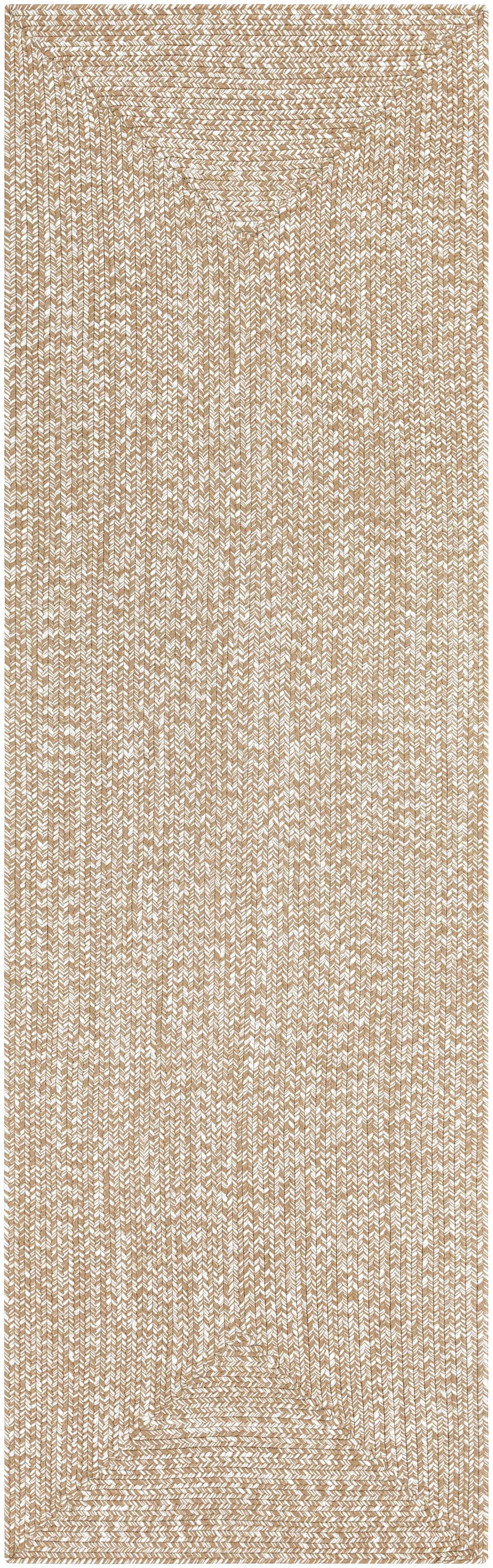 Cream Braided Faux Jute Outdoor Rug