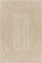 Cream Braided Faux Jute Outdoor Rug