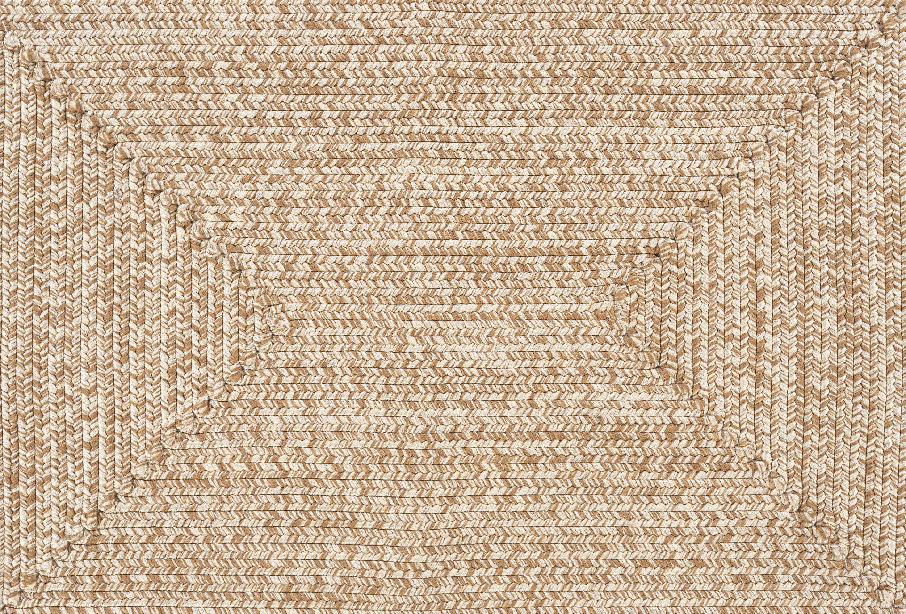 Cream Braided Faux Jute Outdoor Rug