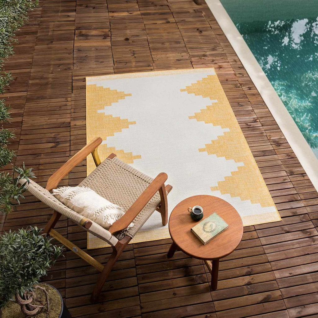 Djugun Yellow Outdoor Rug - Clearance