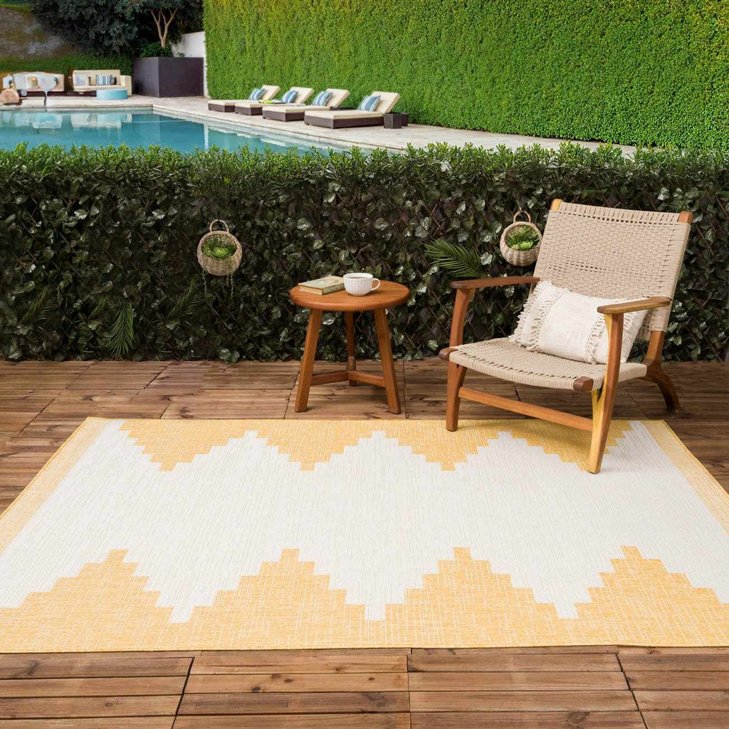 Djugun Yellow Outdoor Rug - Clearance