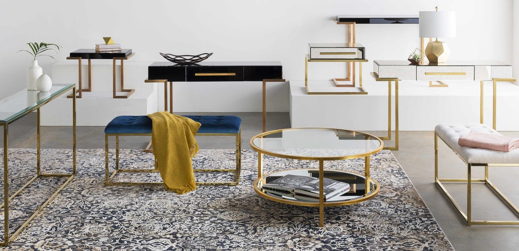 Coleford Gold Geometric Table Lamp - Clearance
