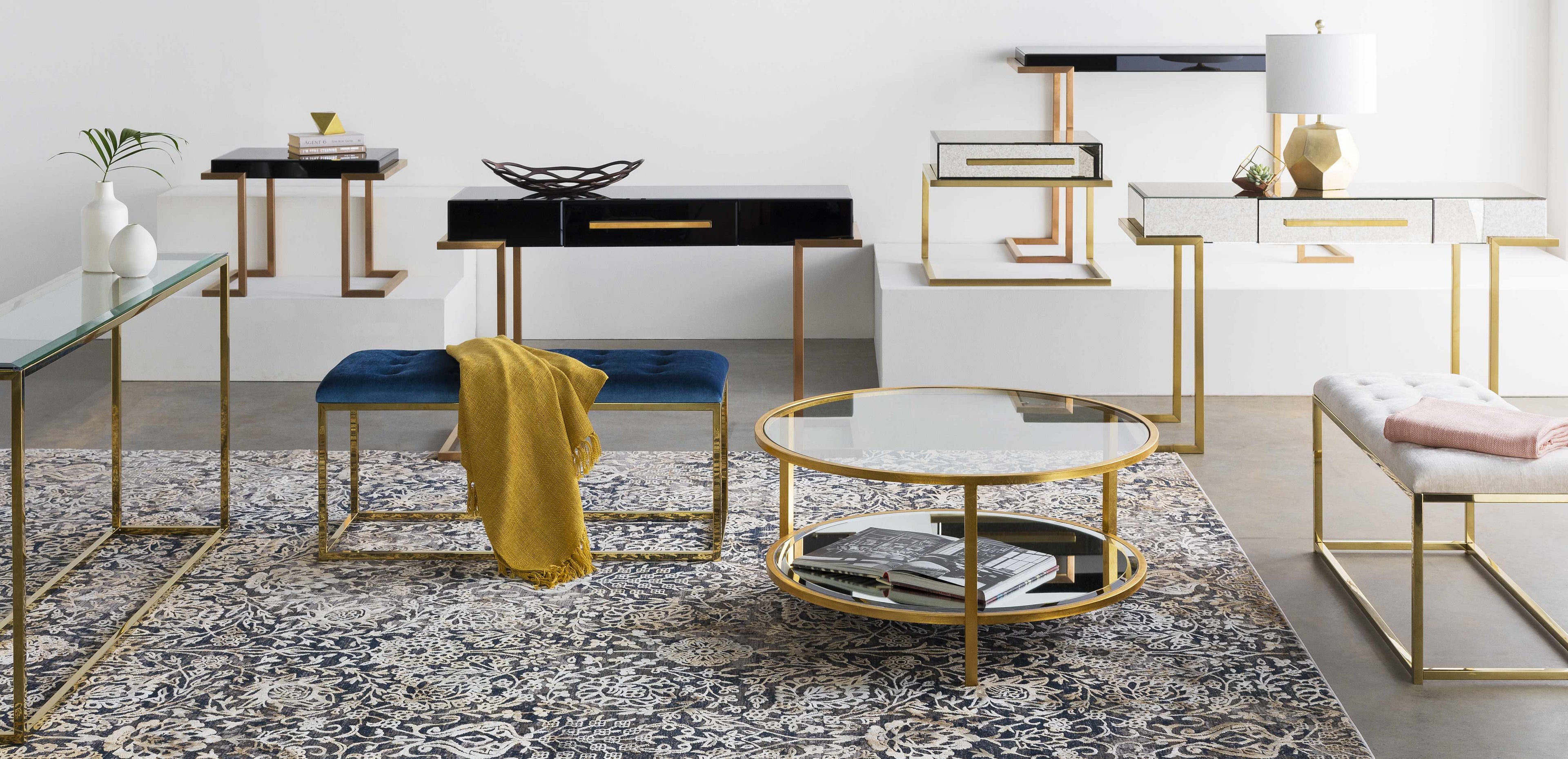 Coleford Gold Geometric Table Lamp - Clearance