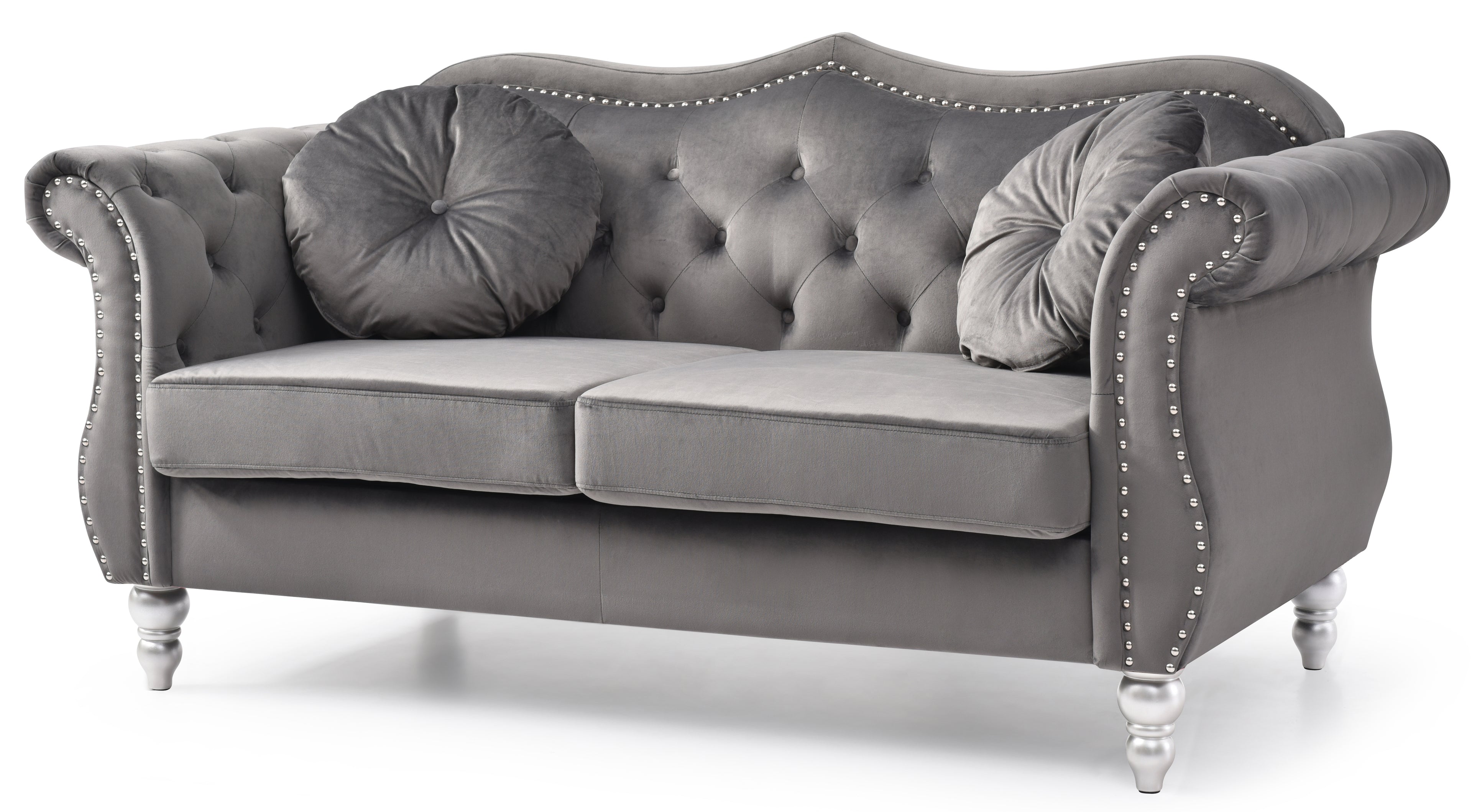 Cozy Transitional Flared Arm Loveseat