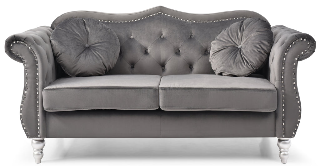 Cozy Transitional Flared Arm Loveseat