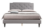 Chic Light Queen Bed in Light Grey