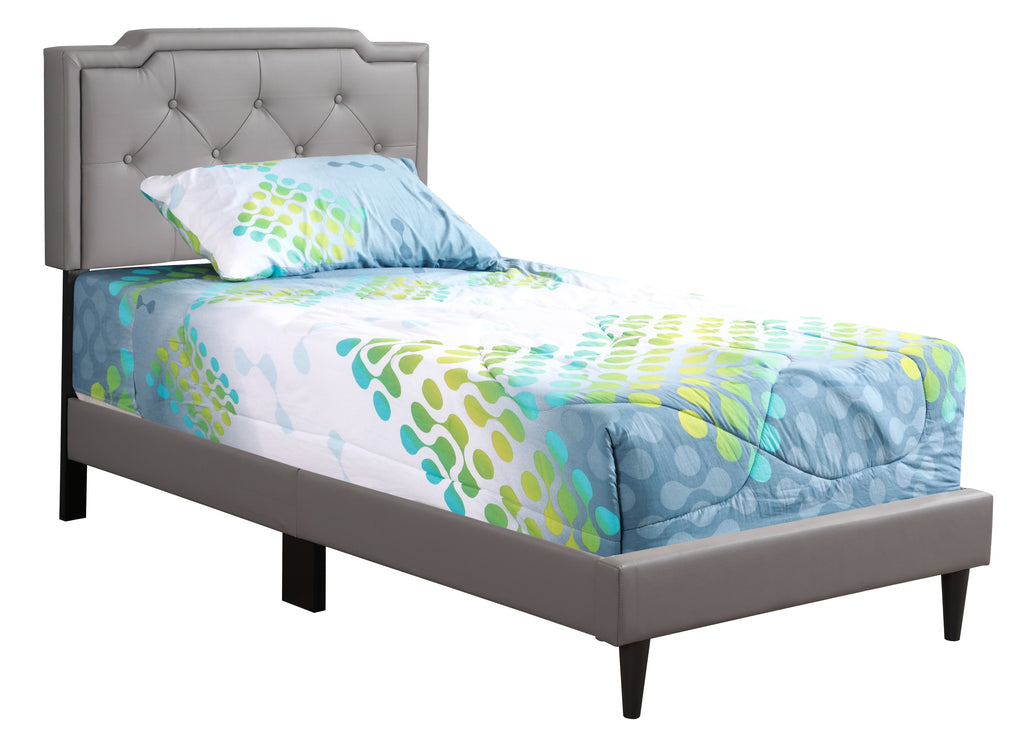 Casual Twin Bed In Light Grey Finish