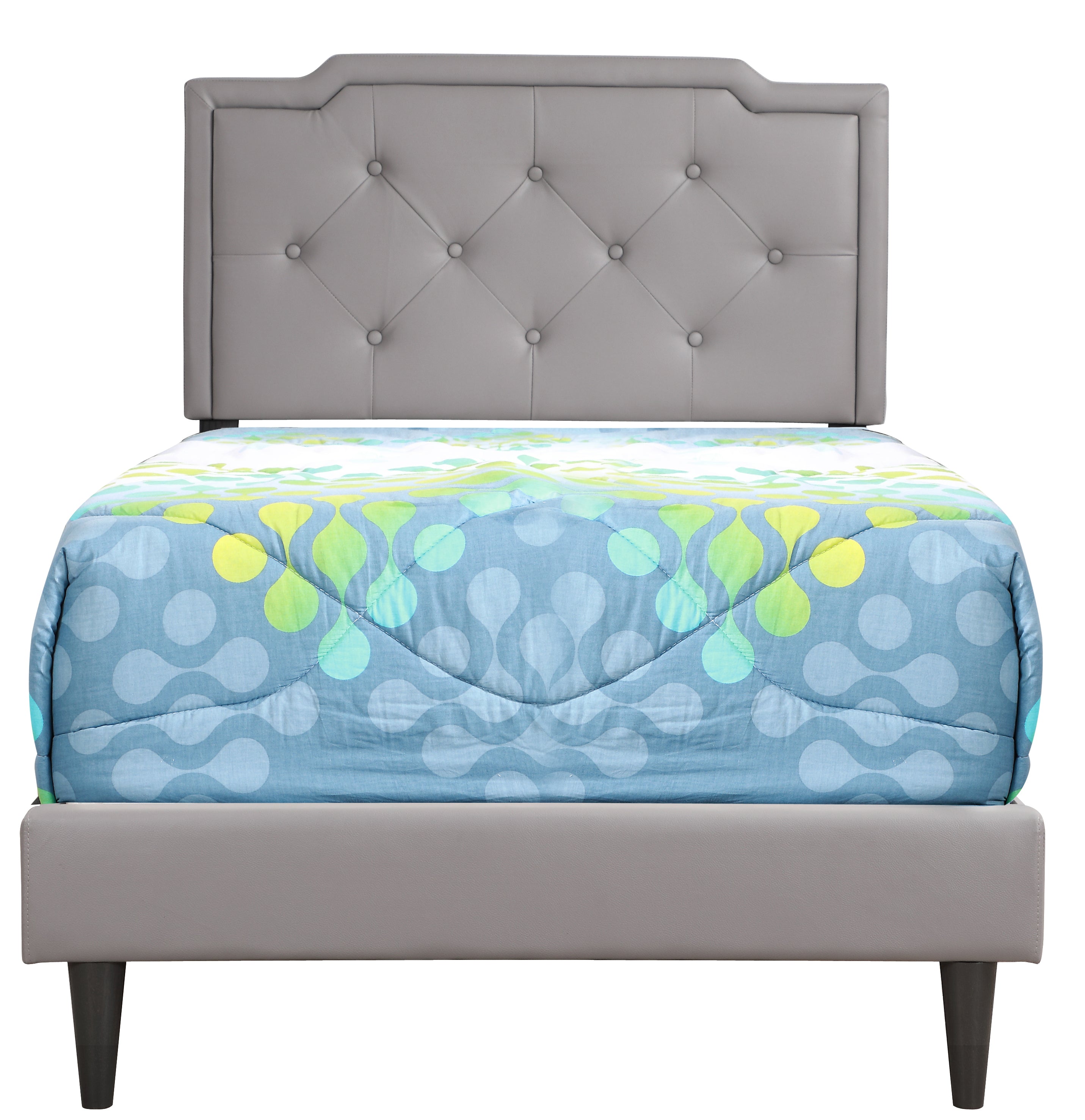 Casual Twin Bed In Light Grey Finish