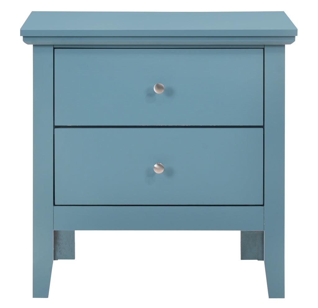 Teal Elegance Nightstand With Drawers