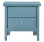 Teal Elegance Nightstand With Drawers