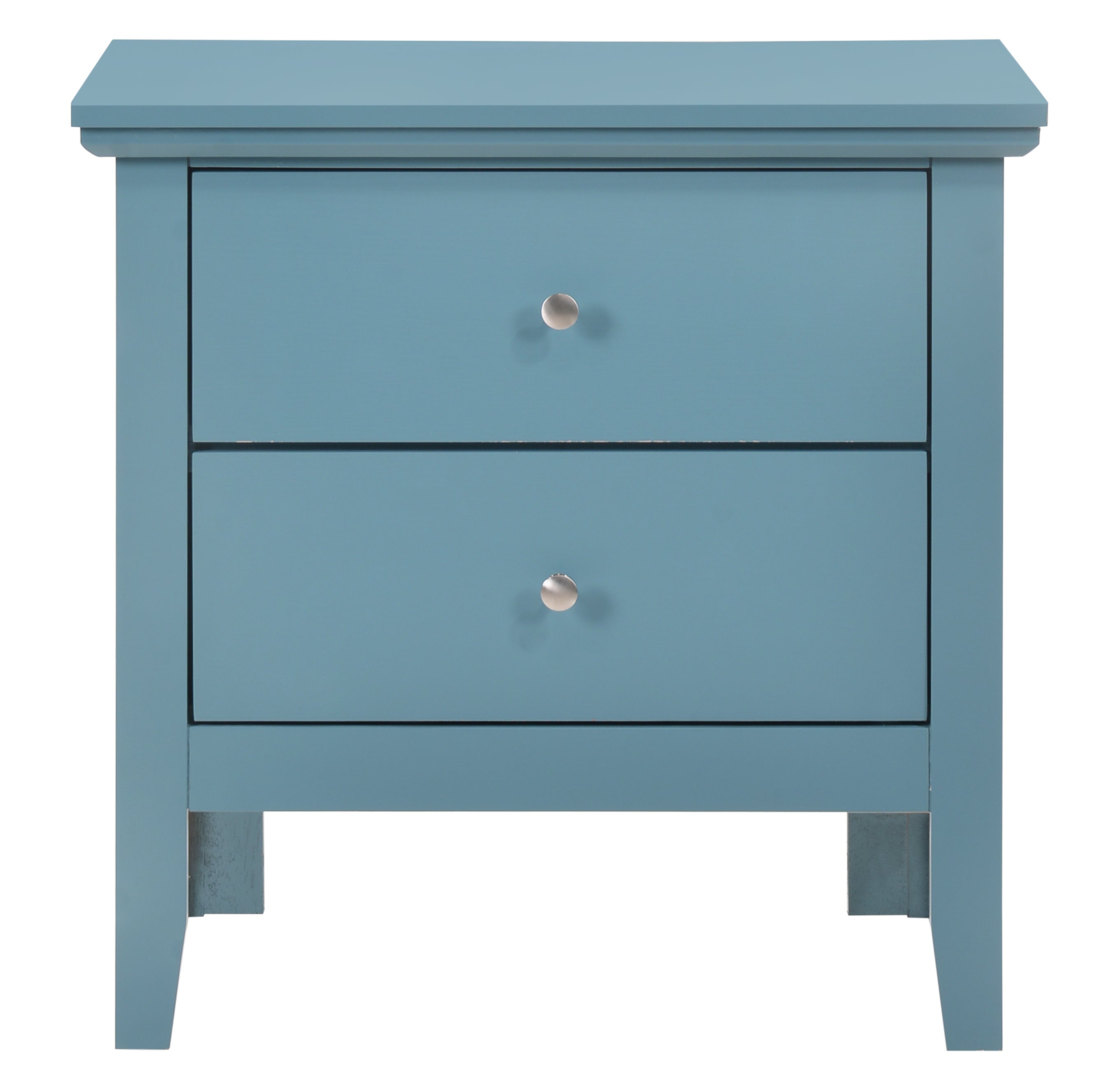 Teal Elegance Nightstand With Drawers