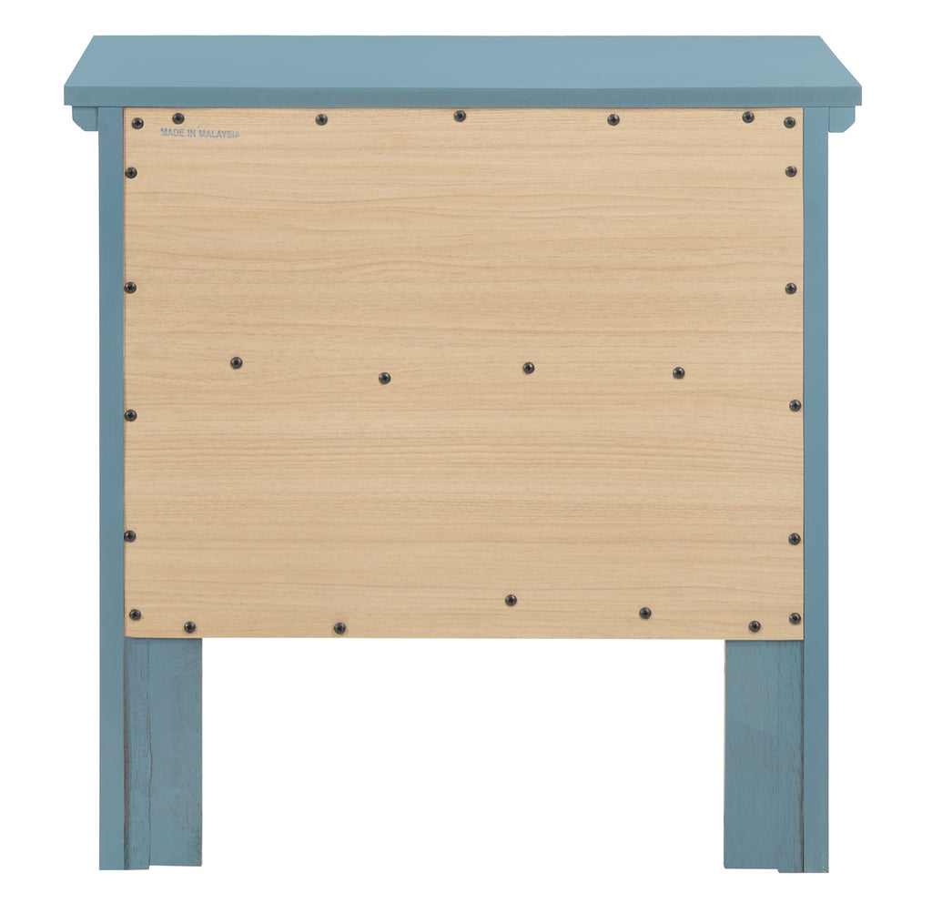 Teal Elegance Nightstand With Drawers