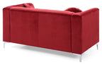 Chic Sloped Arm Loveseat in Burgundy