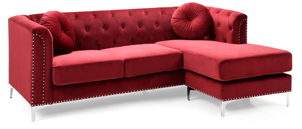 Elegant Burgundy Sofa Chaise