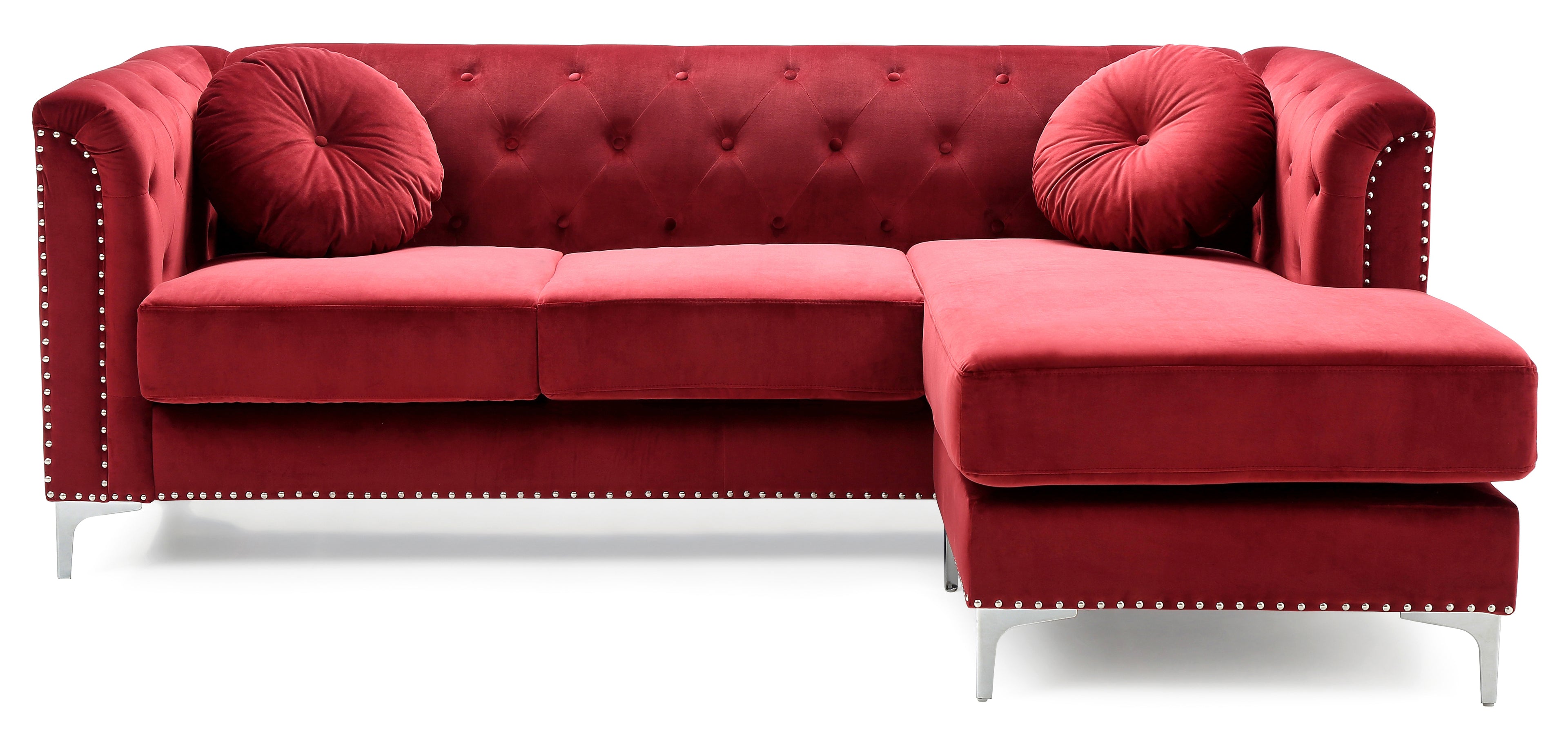Elegant Burgundy Sofa Chaise