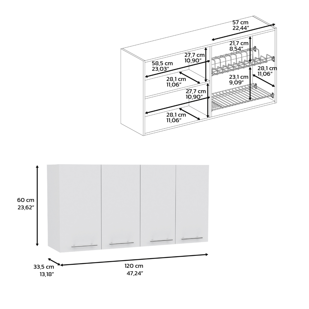 Premium Wall Cabinet with Four Doors