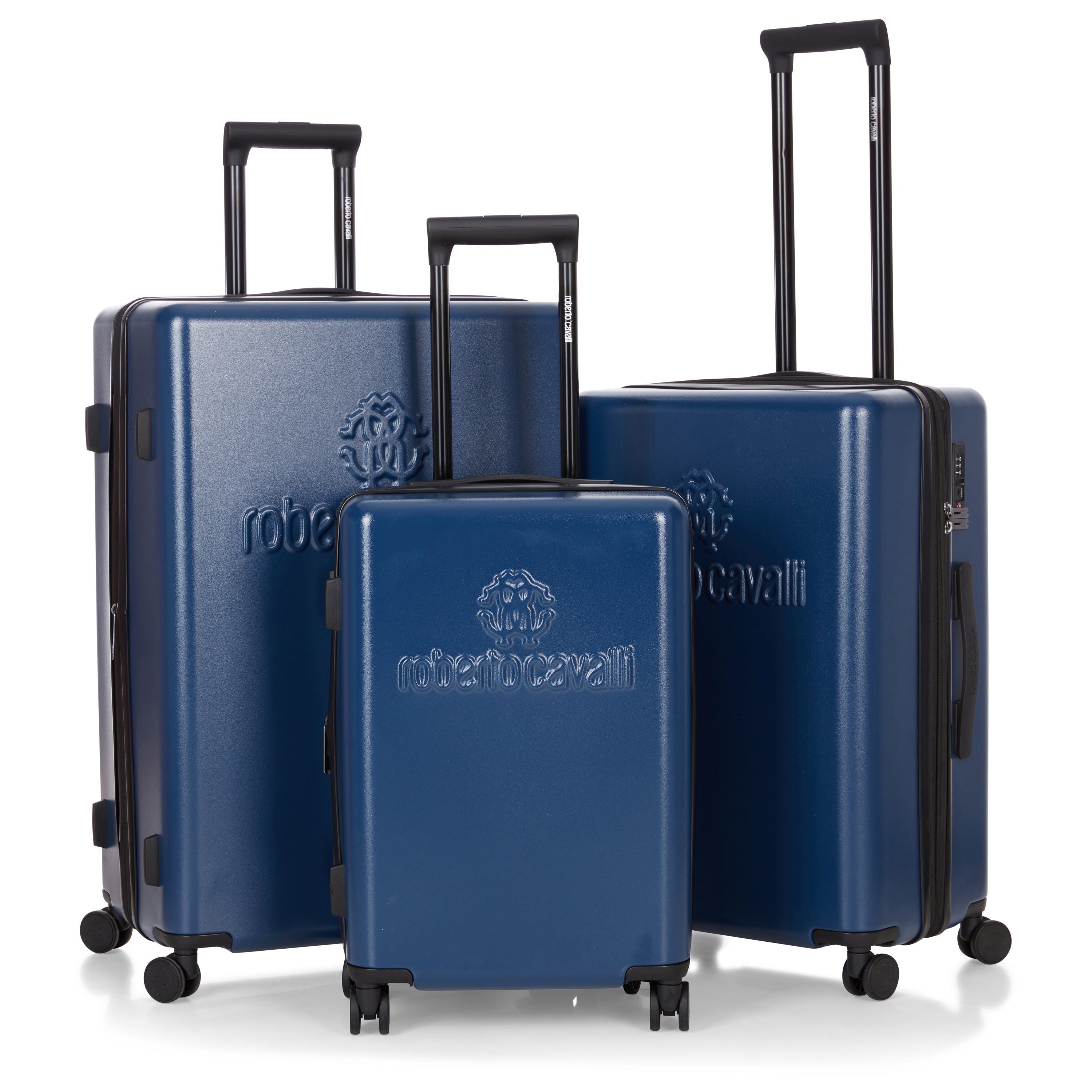ROBERTO CAVALLI 3 Piece Luggage Set with Expandable Hard Shell & 8 Spinner Wheels
