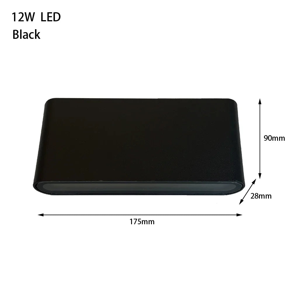 LED Outdoor Waterproof Wall Light – 6W 12W 24W Aluminum Sconce for Home & Patio