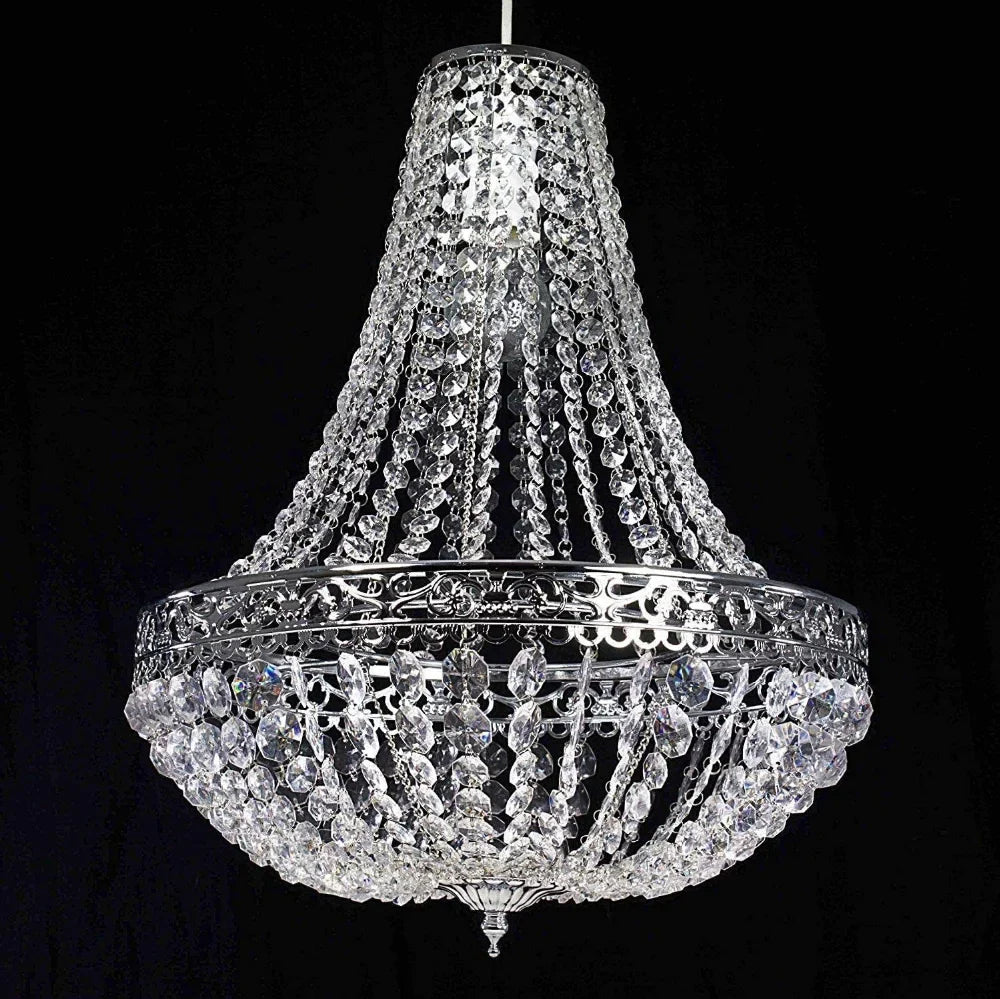 Vintage Crystal Chandelier Lampshade – Ceiling Pendant Light Shade Easy Fit