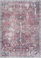 Burgundy Holi-2303 Washable Area Rug