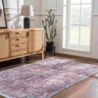Burgundy Holi-2303 Washable Area Rug