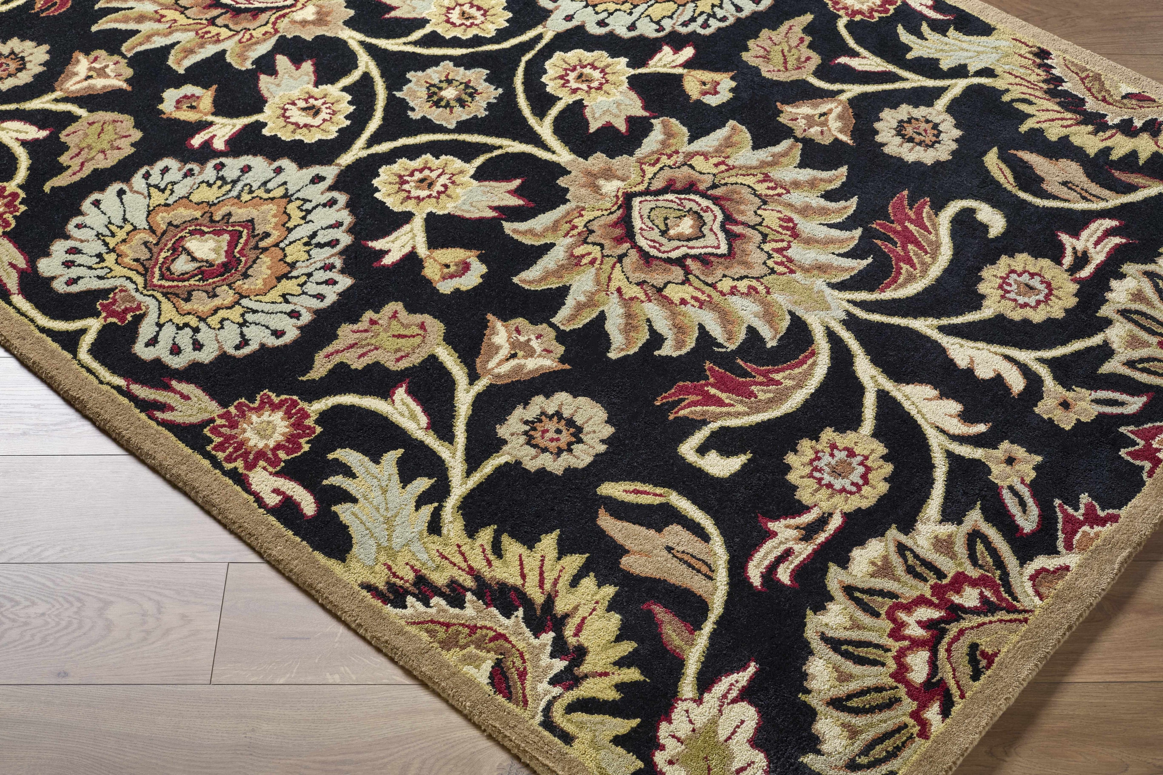 Conesus 1053 Hand Tufted Black Wool Rug