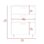 MultisStorage Cabinet 35" H, Three Drawers, Four Wheels