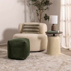 Kumlu Ribbed Ceramic White Table Lamp