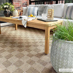 Kuval Checkered Brown Outdoor Rug