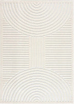 Deron White Washable 3D Rug