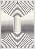 Deron Gray Rainbow Washable Rug