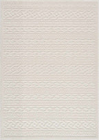 Fadey White 3D Washable Rug