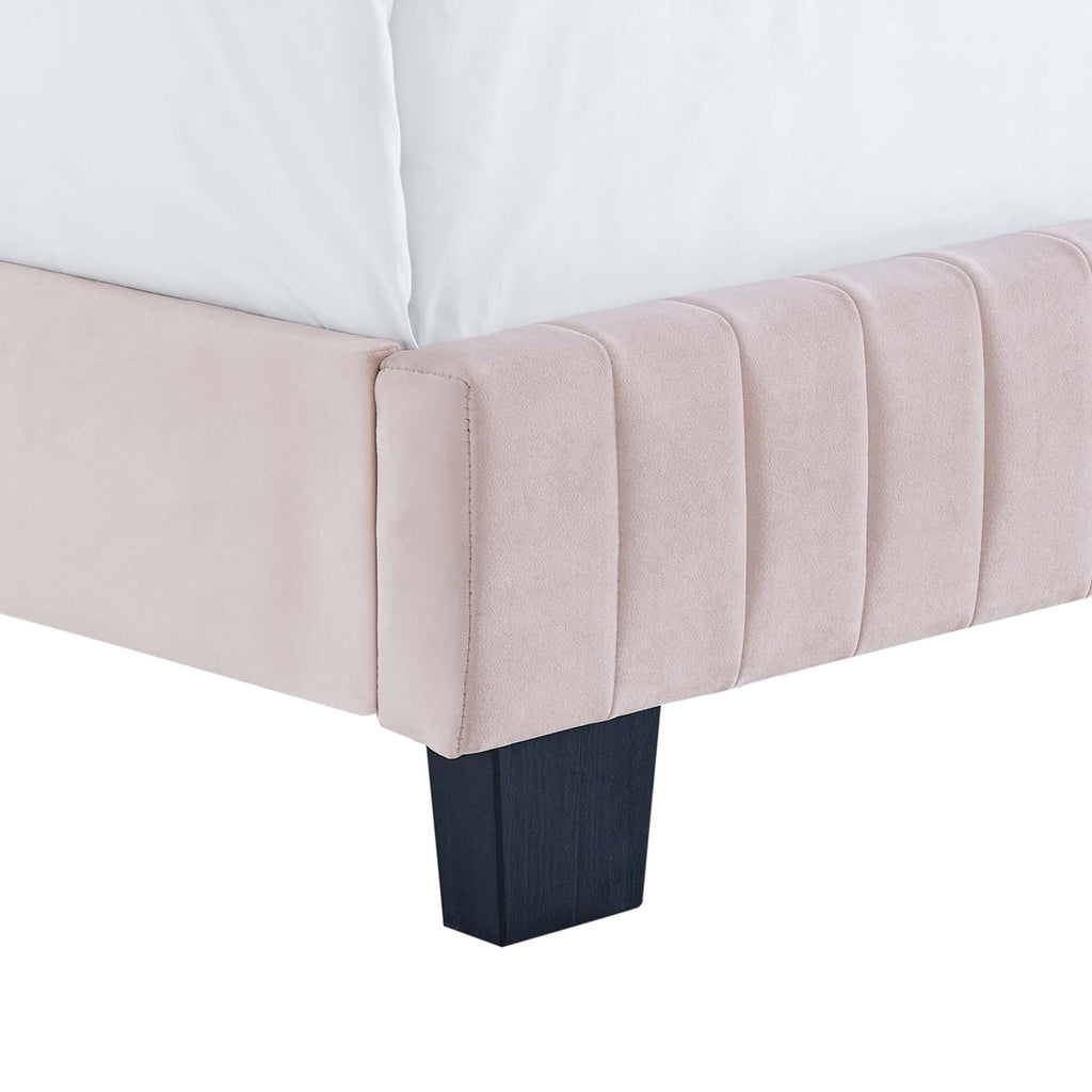 Celine Channel Tufted Performance Velvet Queen Bed by Modway