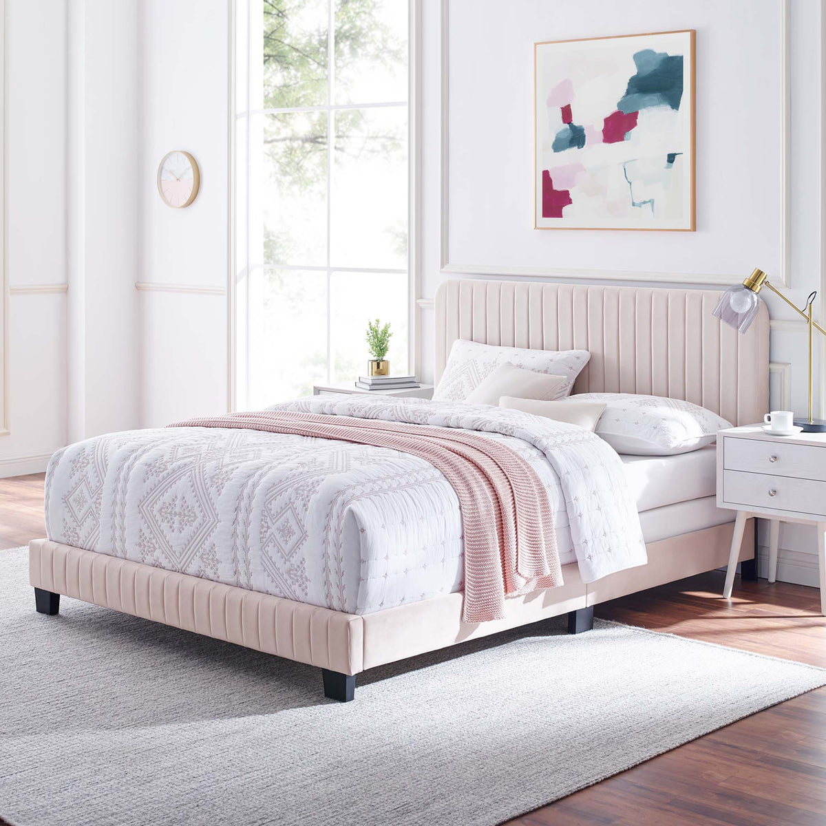 Celine Channel Tufted Performance Velvet Full Bed by Modway