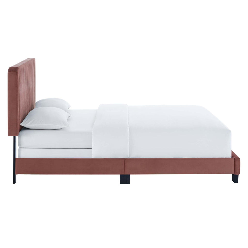 Celine Channel Tufted Performance Velvet Twin Bed by Modway