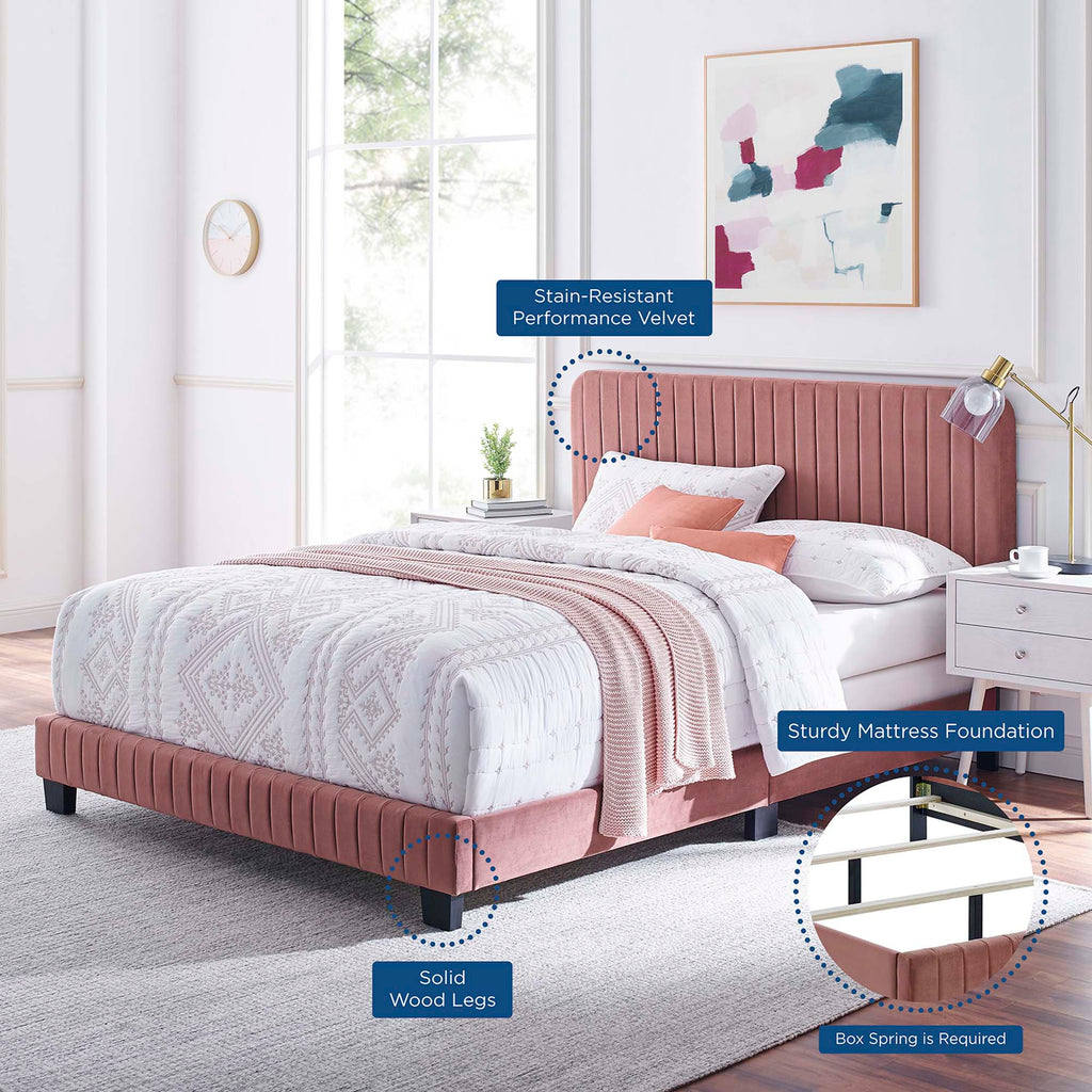 Celine Channel Tufted Performance Velvet Twin Bed by Modway