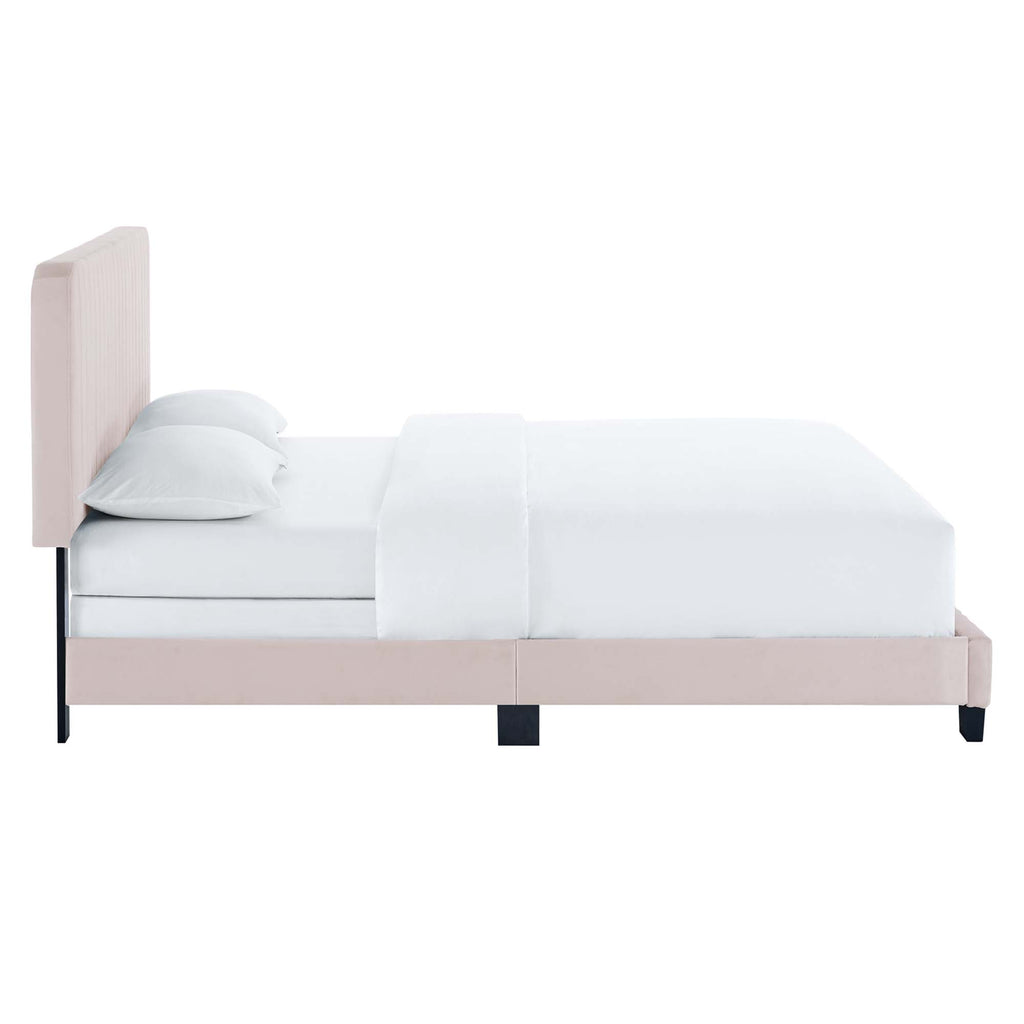 Celine Channel Tufted Performance Velvet Twin Bed by Modway