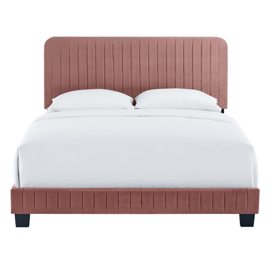 Celine Channel Tufted Performance Velvet Queen Platform Bed by Modway