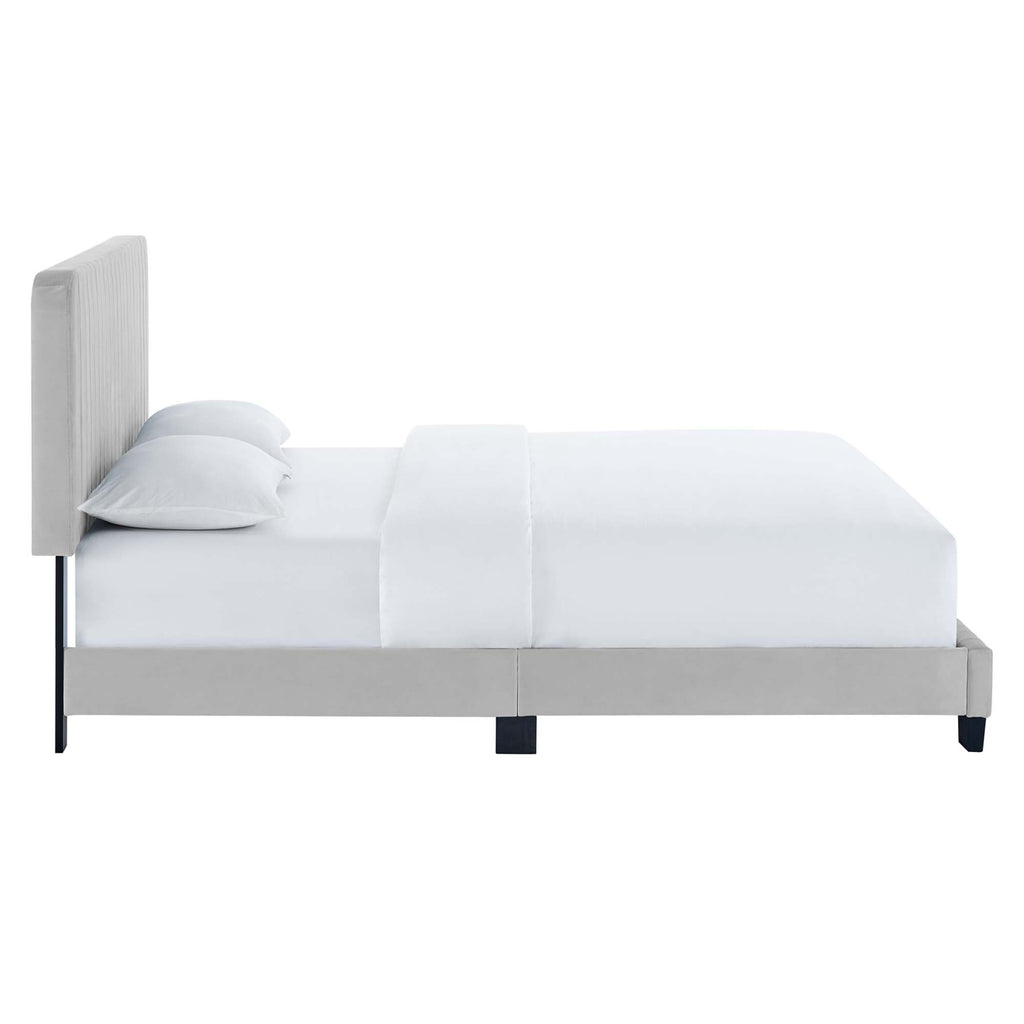 Celine Channel Tufted Performance Velvet Queen Platform Bed by Modway
