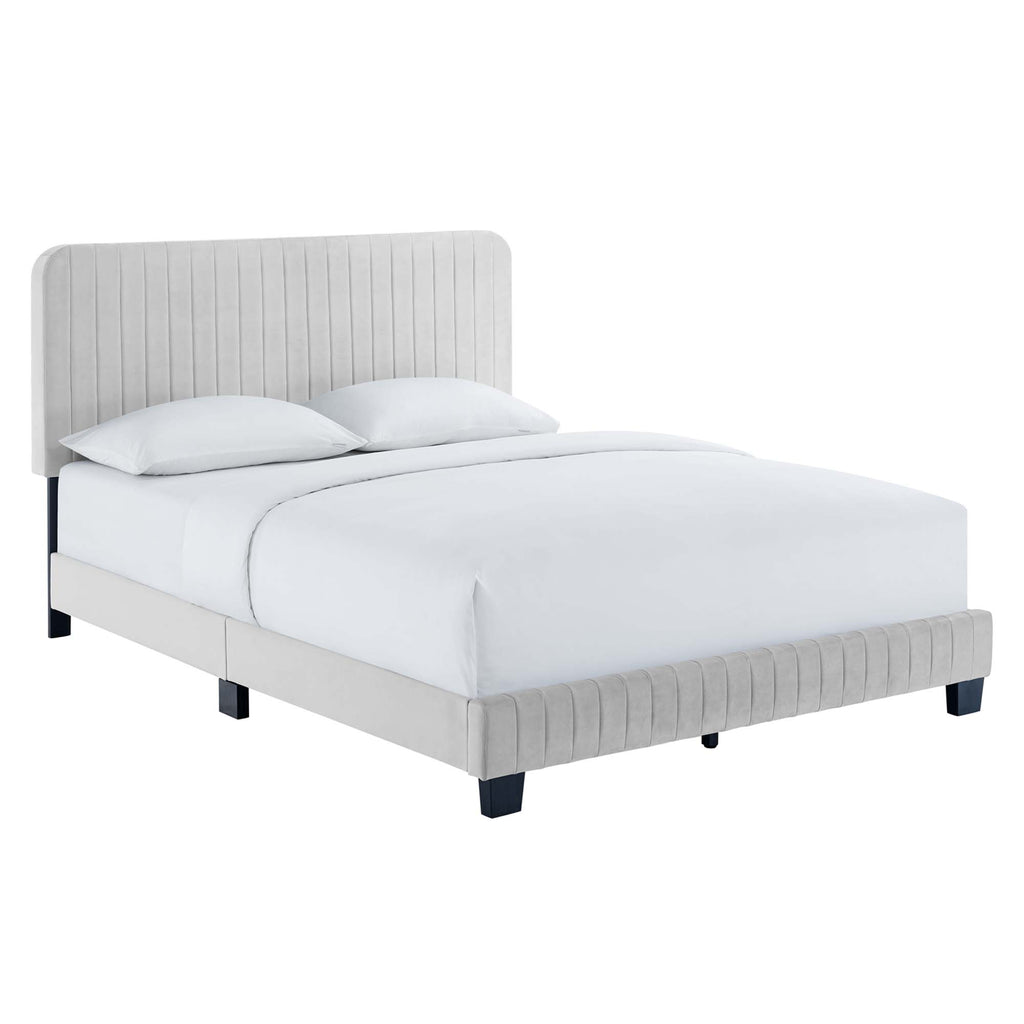 Celine Channel Tufted Performance Velvet Twin Platform Bed by Modway