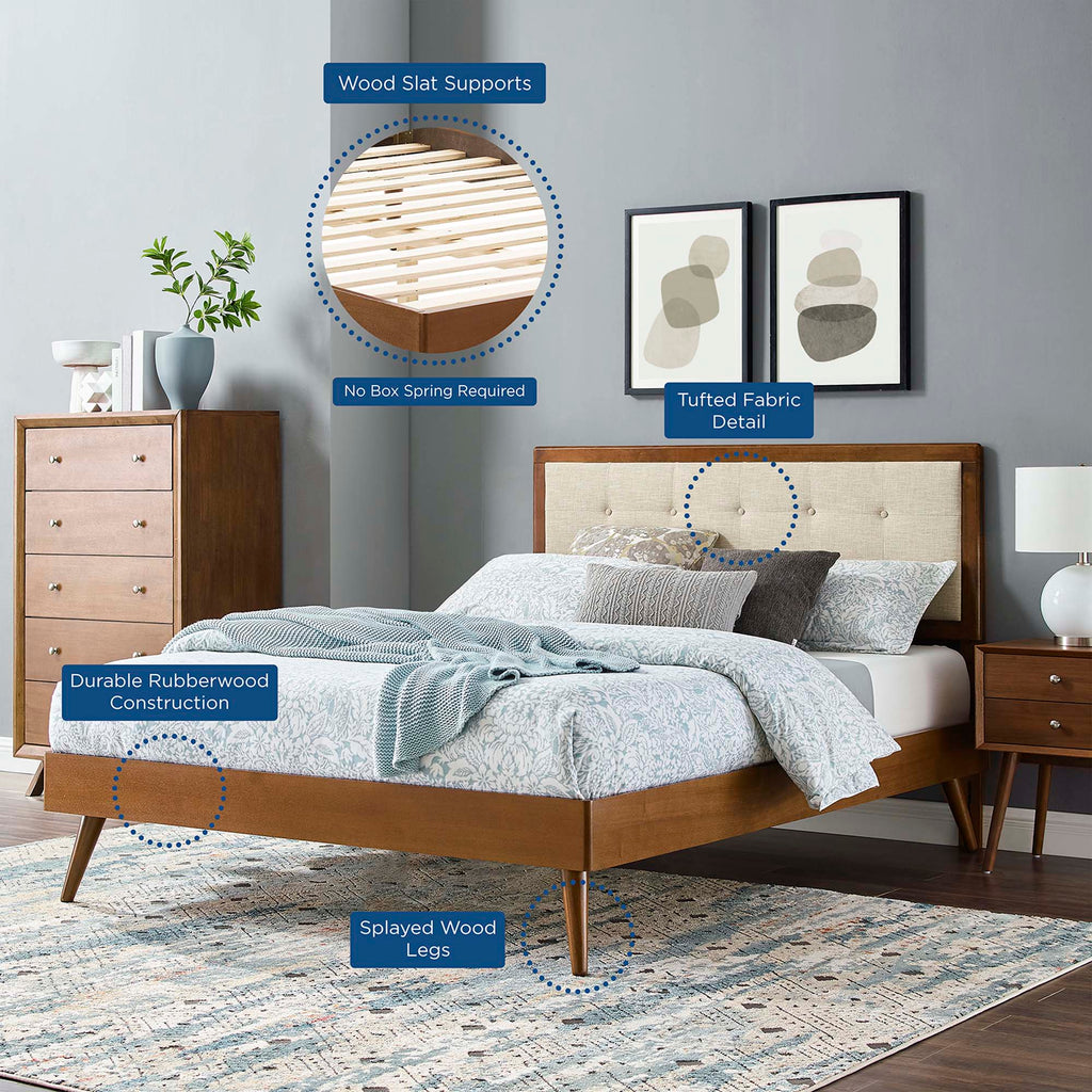 Willow Wood Queen Platform Bed With Splayed Legs by Modway