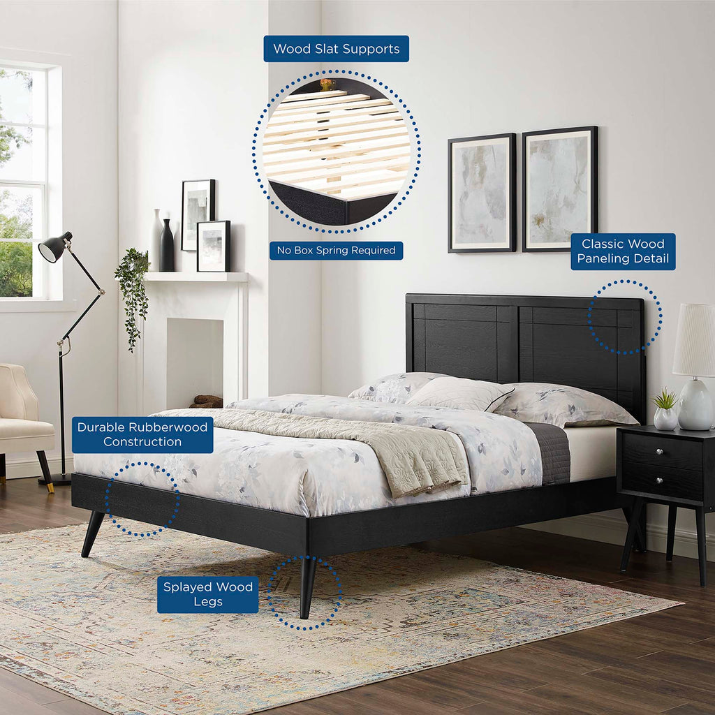 Marlee Wood King Platform Bed With Splayed Legs by Modway