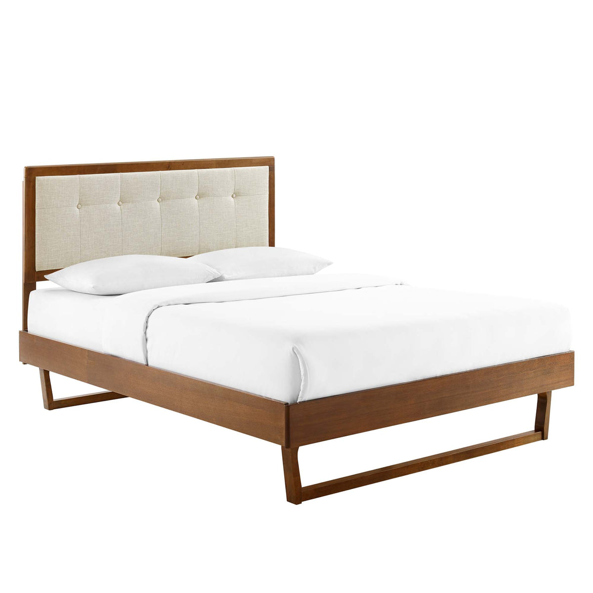 Willow Wood King Platform Bed With Angular Frame by Modway